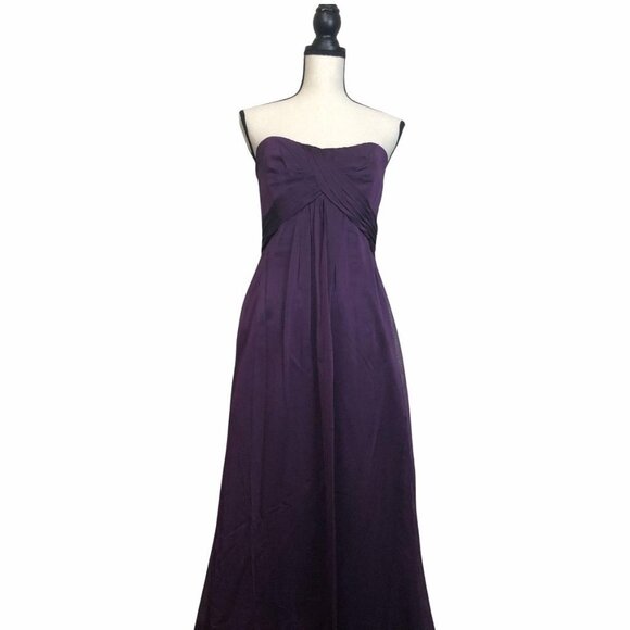 NWT Belsoie Strapless Purple Chiffon Formal Gown Size 6 - Picture 1 of 7